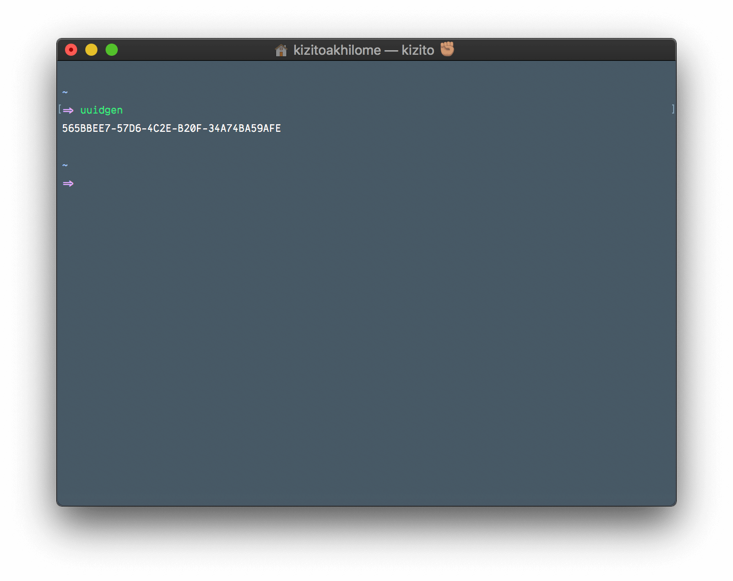 using the uuid cli bin